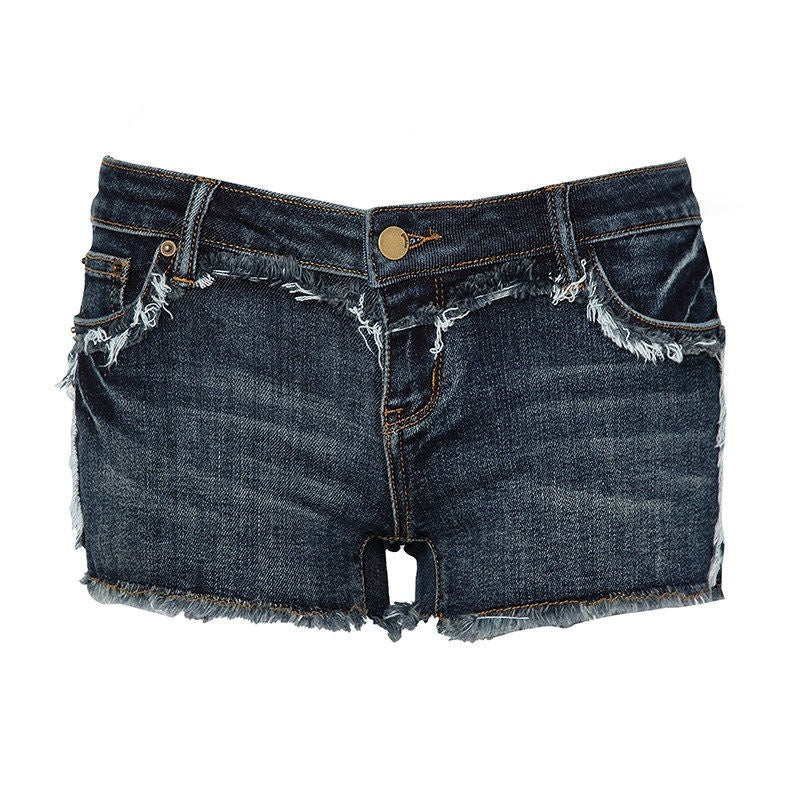 JYOSEI_Durable_Slight_Stretch_Sexy_Low_Rise_Skinny_Zip_Fly_Women_Dark_Wash_Denim_Shorts_MISSTT