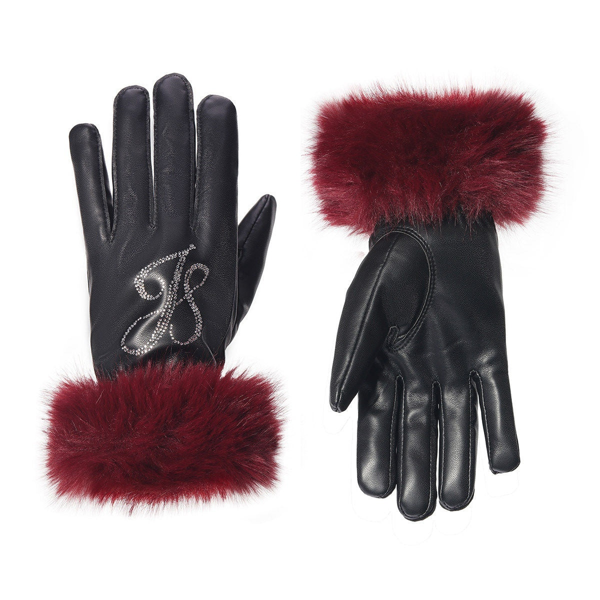 JYOSEI_Elastic_Midweight_Full_Finger_Pu_Stretch_Women_Black_Red_Brown_Gloves_MISSTT