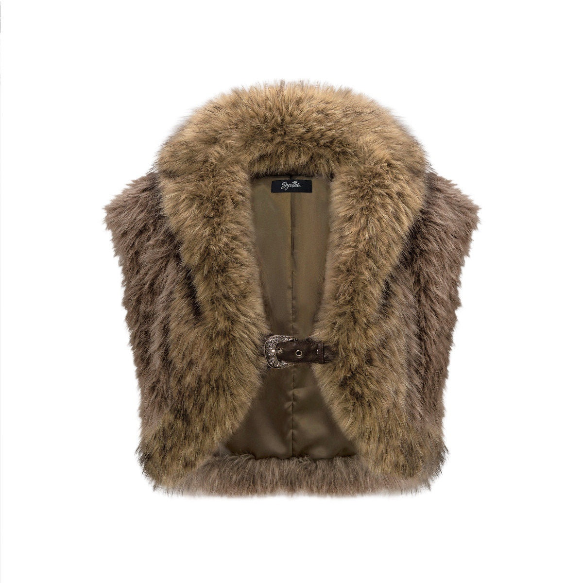 JYOSEI_Faux_Fur_Trim_Cropped_High_Waisted_V-neck_Thick_Brown_Sexy_Women_Polyester_Vests_MISSTT