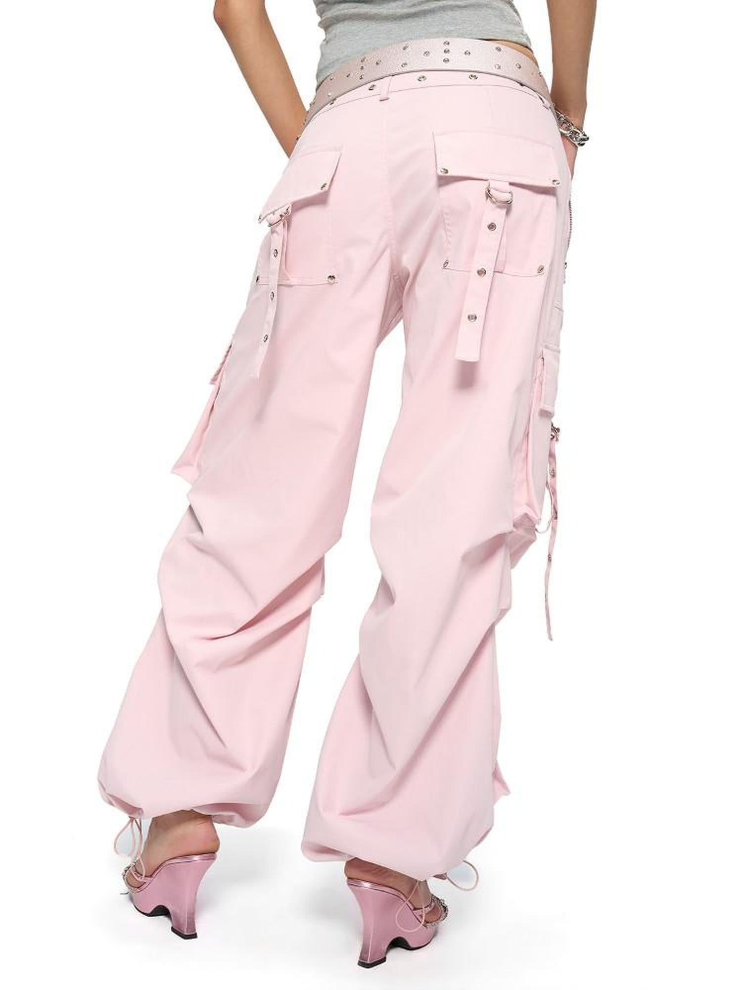 JYOSEI Original Pocket Workwear Loose Mid Rise Metal Trim Women Cargo Pants