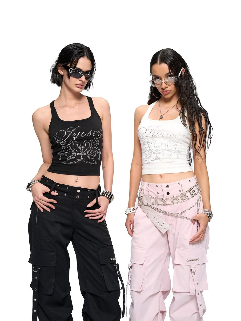 JYOSEI Original Pocket Workwear Loose Mid Rise Metal Trim Women Cargo Pants