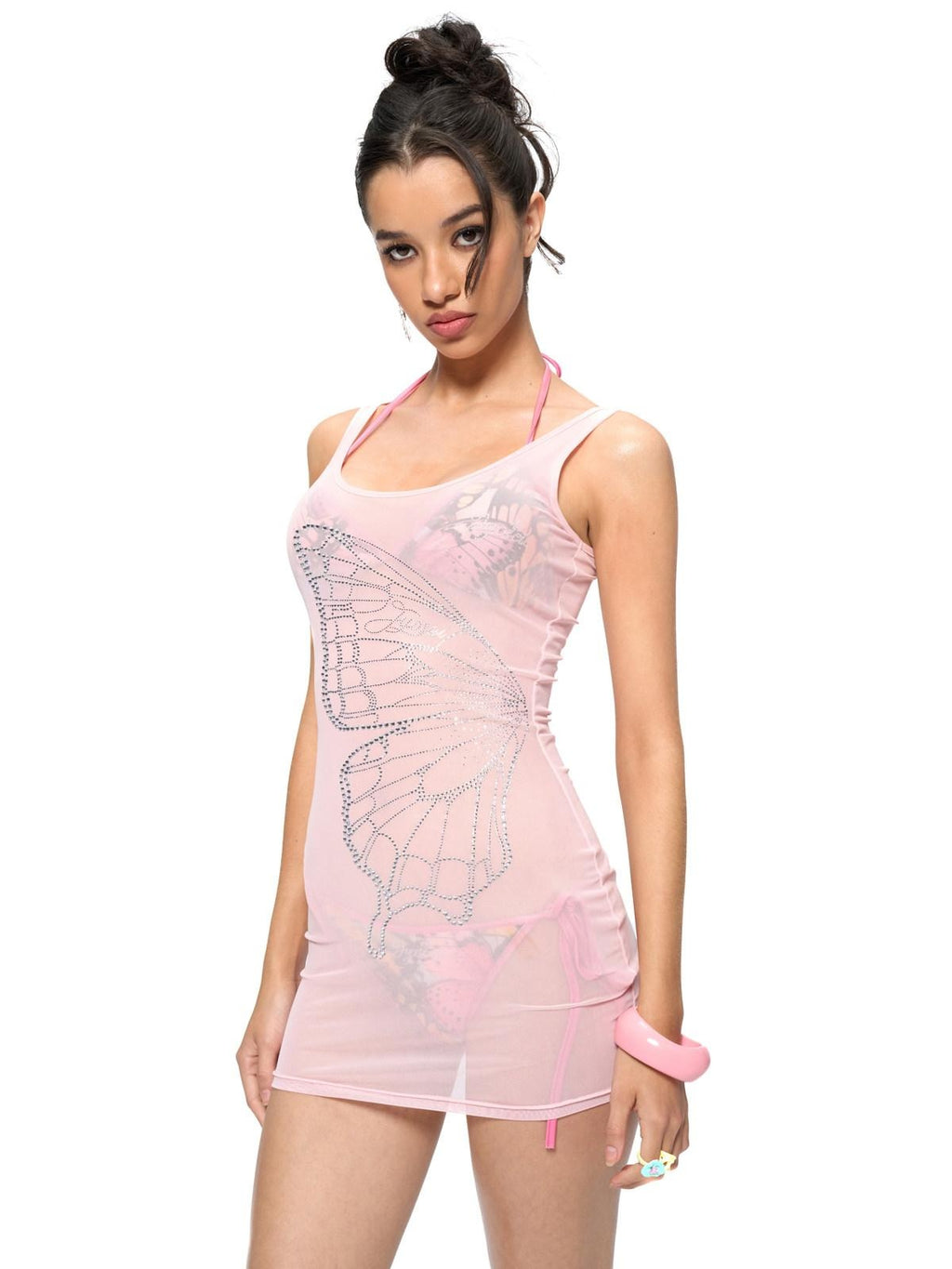 JYOSEI Padded Triangle Bikini Stretch Polyester Beachwear Top & Shorts Sets