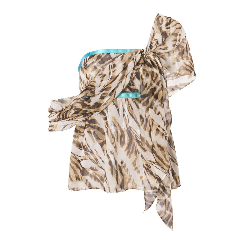 JYOSEI_Sexy_Backless_Asymmetric_Contrast_Tiger_Print_Chiffon_Loose_Tube_Tops_MISSTT