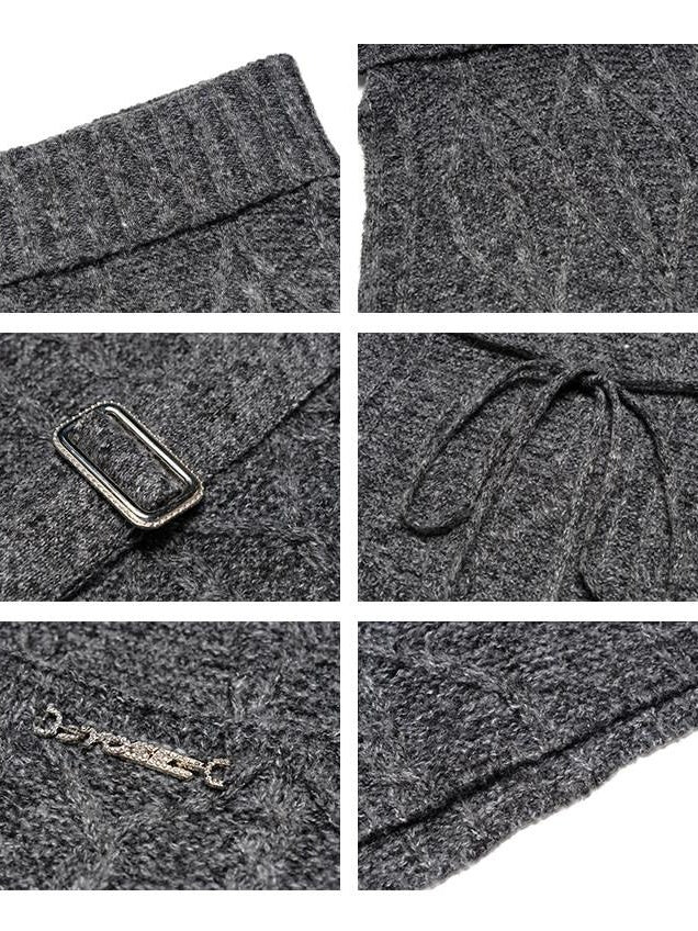 JYOSEI Sexy Slim Ribbed Backless Knit Tie Front Metal Accent Halter Crop Tops