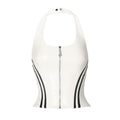 JYOSEI_Sexy_Zipper_Round_Neck_Polyester_Crop_Top_Mini_Skirt_Women_Top_&_Skirt_Sets_MISSTT