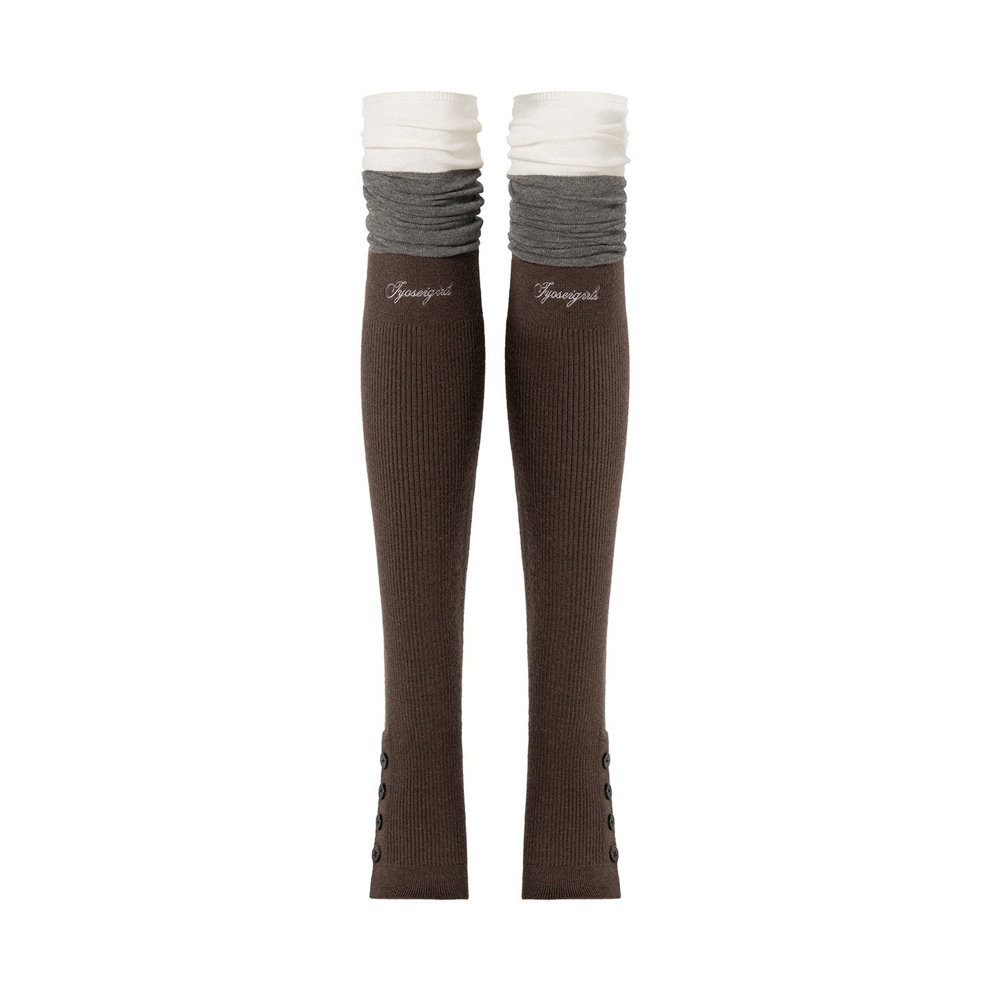 JYOSEI_Soft_100_Percent_Cotton_European_Slouch_High_Women_Solid_Brown_Socks_&_Hosiery_MISSTT