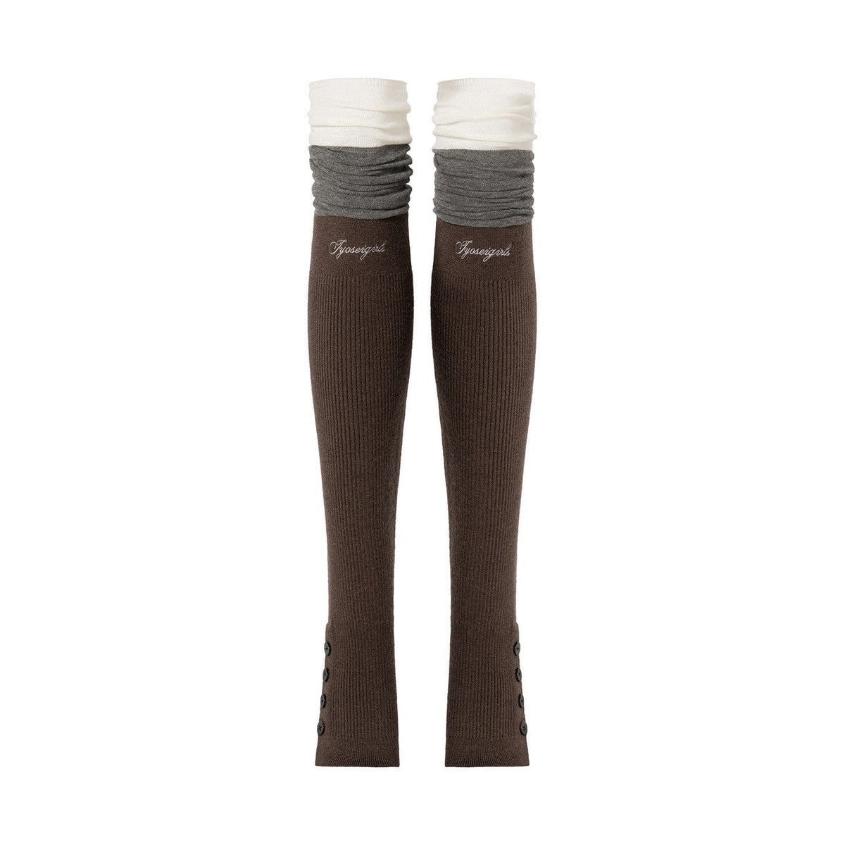 JYOSEI_Soft_100_Percent_Cotton_European_Slouch_High_Women_Solid_Brown_Socks_&_Hosiery_MISSTT