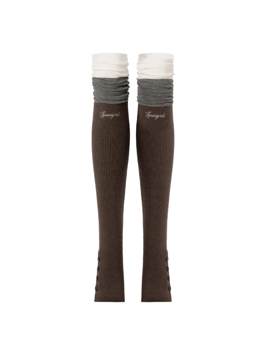 JYOSEI Soft 100 Percent Cotton European Slouch High Women Solid Brown Socks & Hosiery