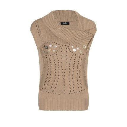 JYOSEI_Soft_Wool_Blend_Slim_Fit_Asymmetric_Button_Light_Khaki_Knitted_Ladies_Tank_Tops_MISSTT