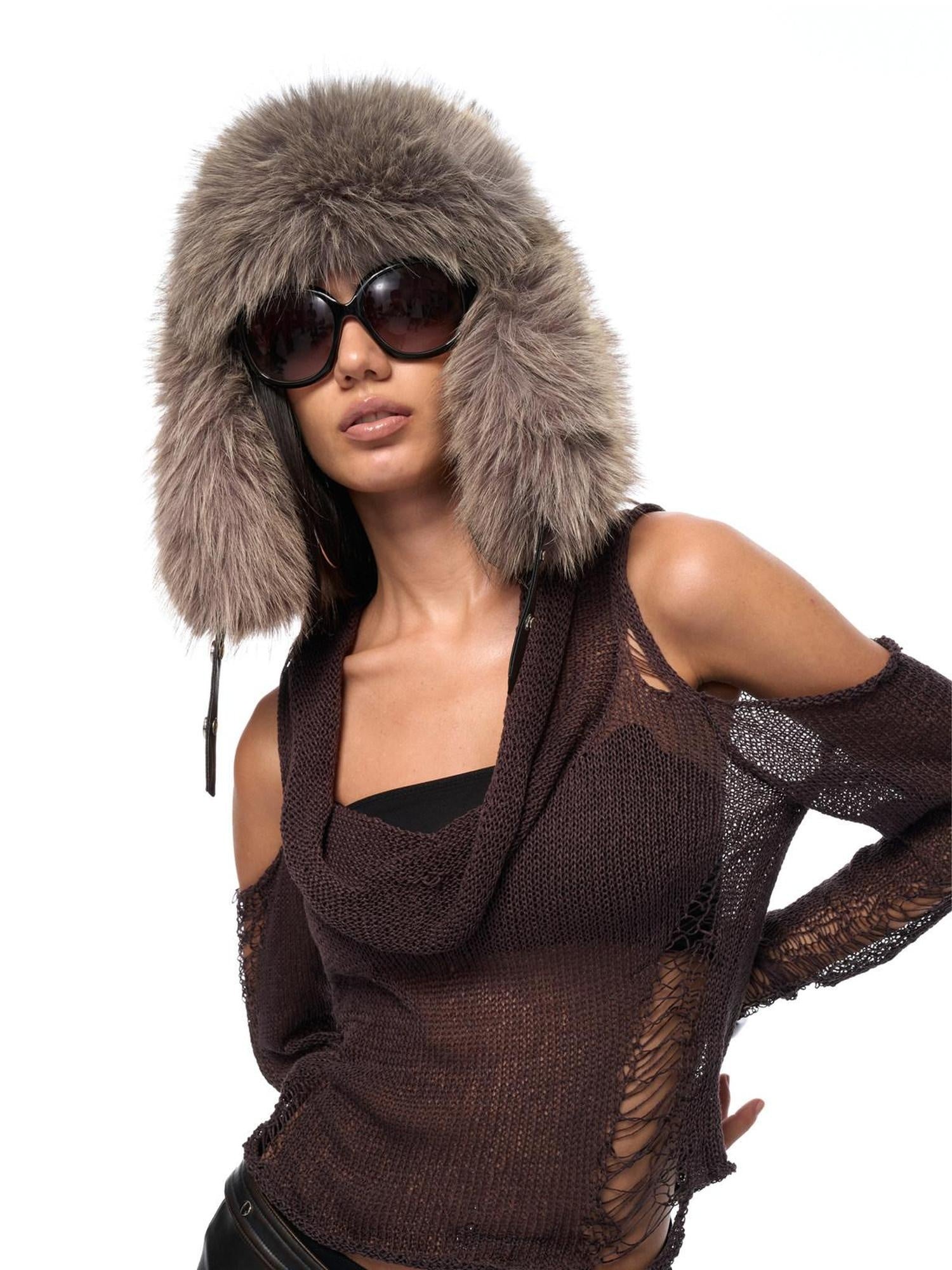 JYOSEI Thick Warm Polyester Trapper Western Soft Brim Metal Buckle Women Beanies