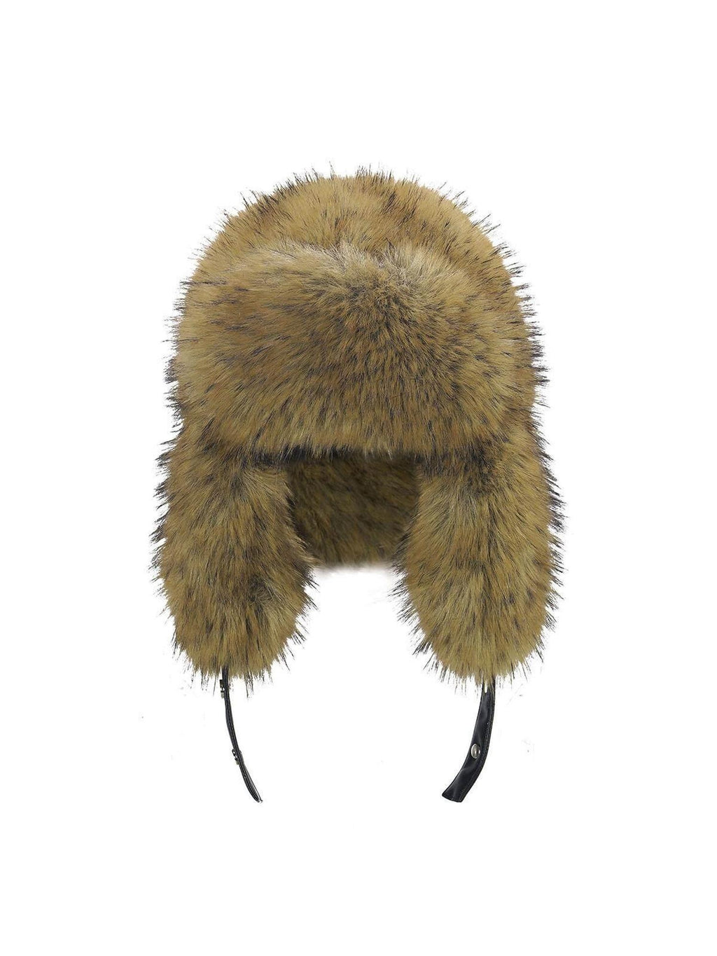 JYOSEI Warm Polyester Street Round Top Wide Brim Trapper Women One Size Camel Hats