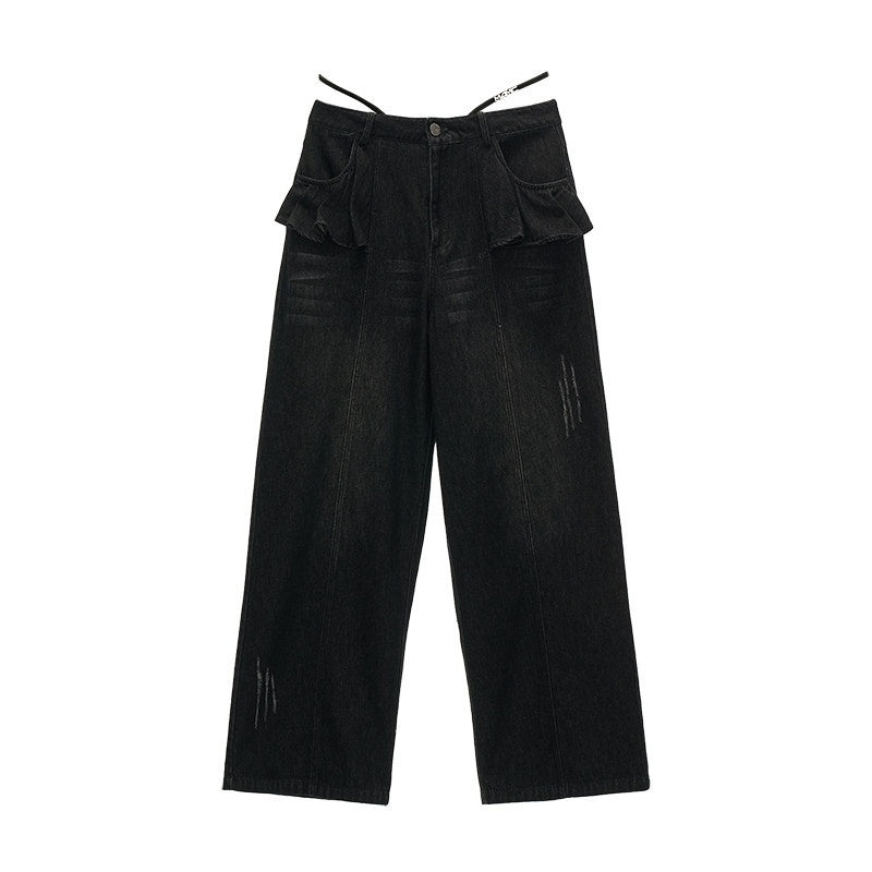 MAMC_100%_Cotton_Relaxed_Straight_Natural_Waist_Casual_Women_Black_Jeans_MISSTT