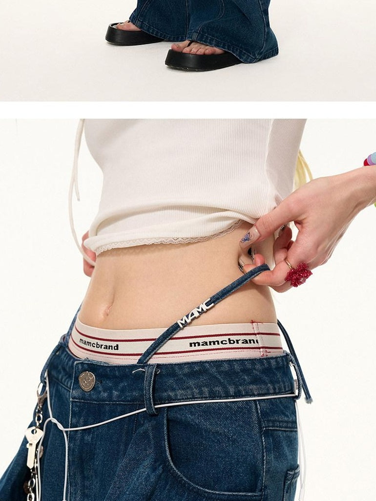 MAMC 100% Cotton Relaxed Straight Natural Waist Casual Women Black Jeans