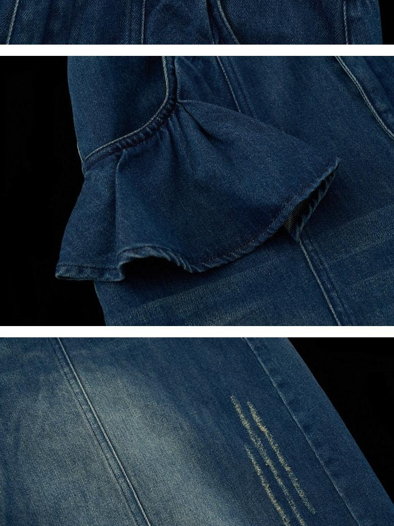 MAMC 100% Cotton Relaxed Straight Natural Waist Casual Women Black Jeans