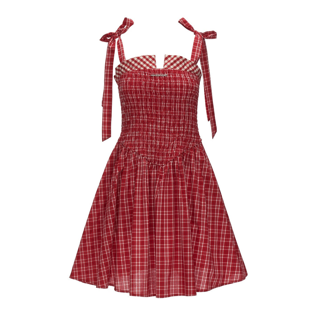 MAMC_100%_Cotton_Ruched_French_Style_Sleeveless_Casual_Women_Camisole_Mini_Dresses_MISSTT