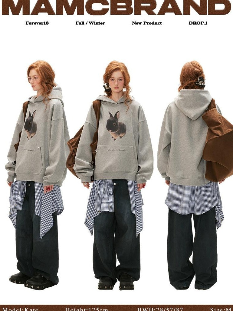 MAMC 100 Percent Cotton Cartoon Anime Loose Fit Commuter Pullover Long Sleeve Hoodie