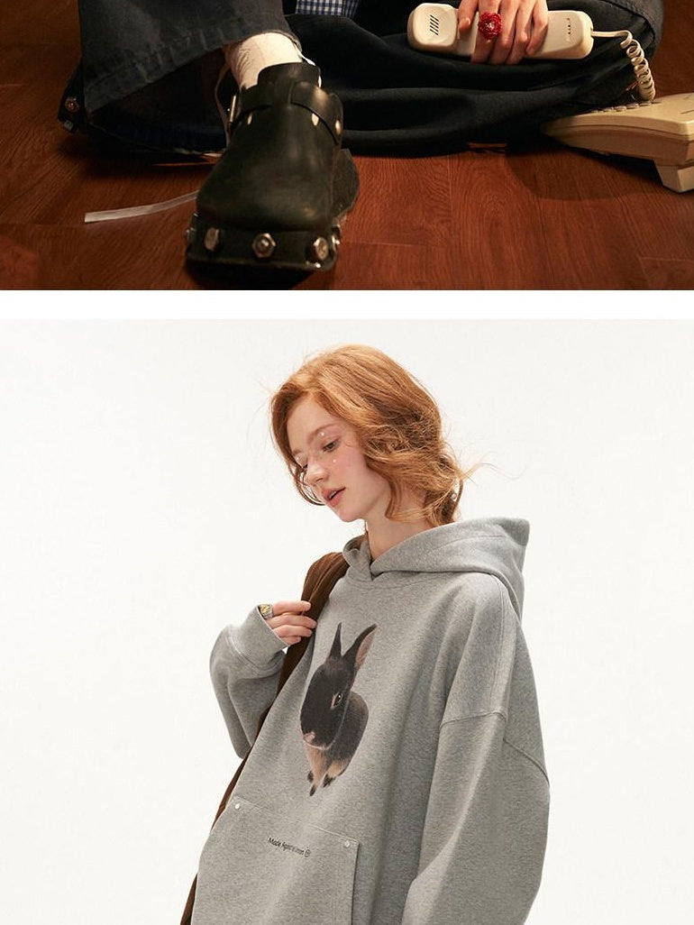 MAMC 100 Percent Cotton Cartoon Anime Loose Fit Commuter Pullover Long Sleeve Hoodie