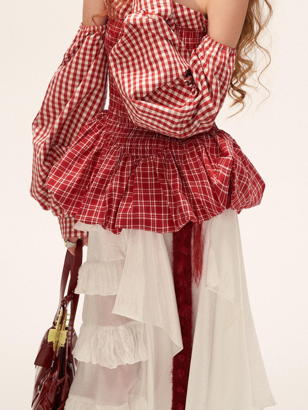 MAMC 100 Percent Cotton Cinched Waist Strapless Bubble Skirt Sweet Sassy Mini Dresses
