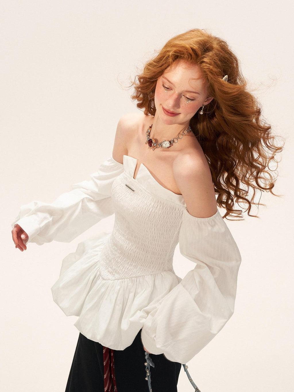 MAMC 100 Percent Cotton Cinched Waist Strapless Bubble Skirt Sweet Sassy Mini Dresses