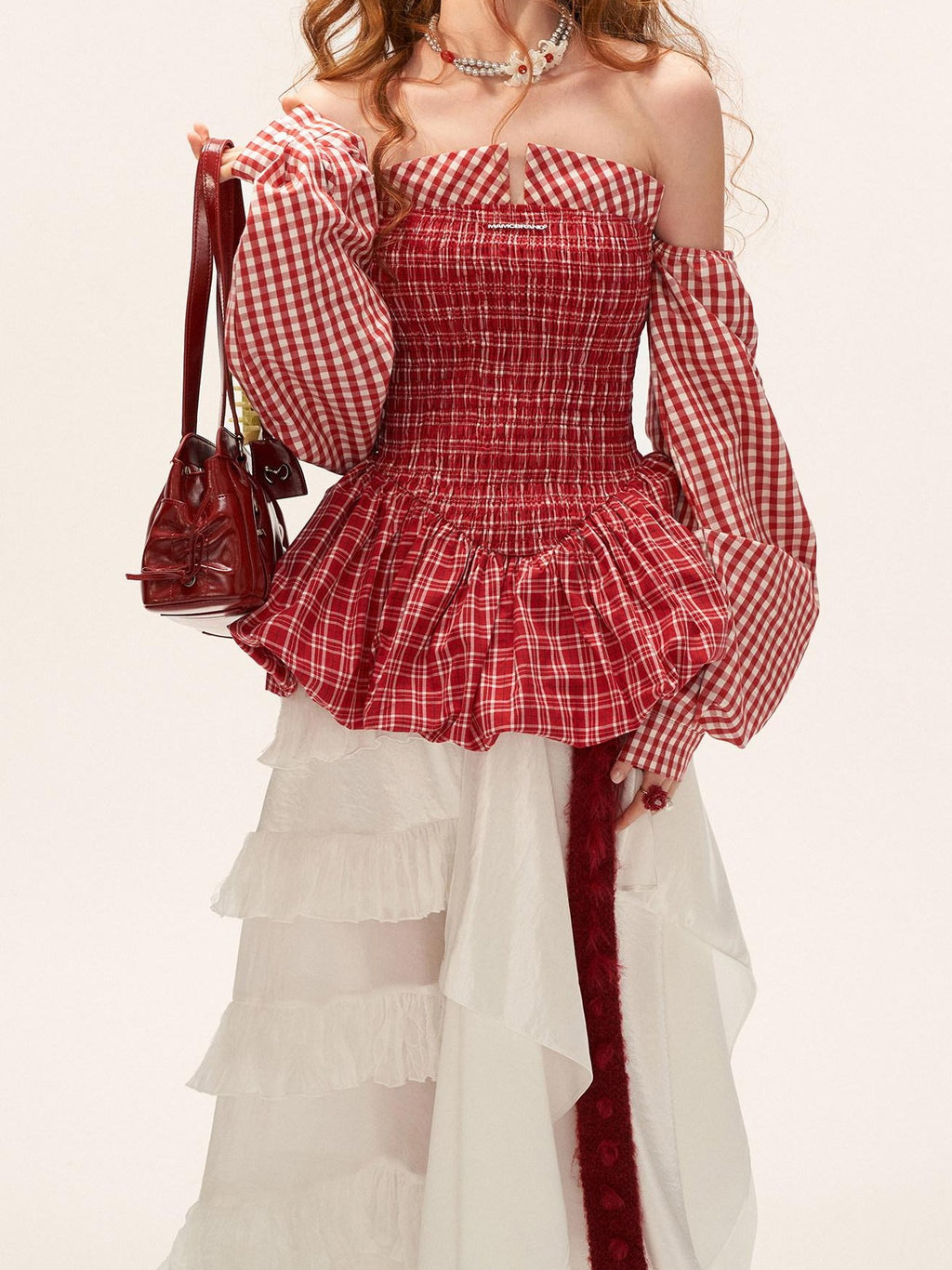 MAMC 100 Percent Cotton Cinched Waist Strapless Bubble Skirt Sweet Sassy Mini Dresses