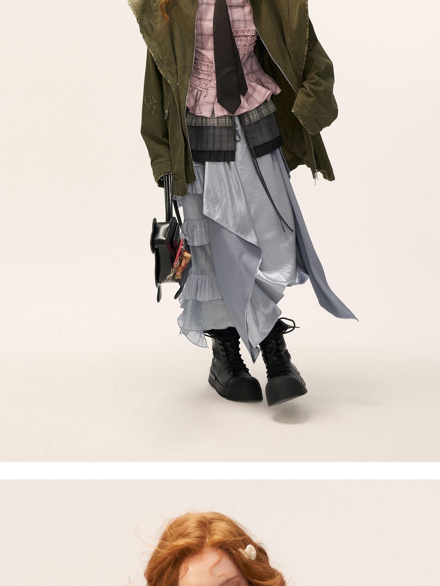 MAMC 100 Percent Cotton Relaxed Oversized Distressed Women Army Green Zipper Jackets