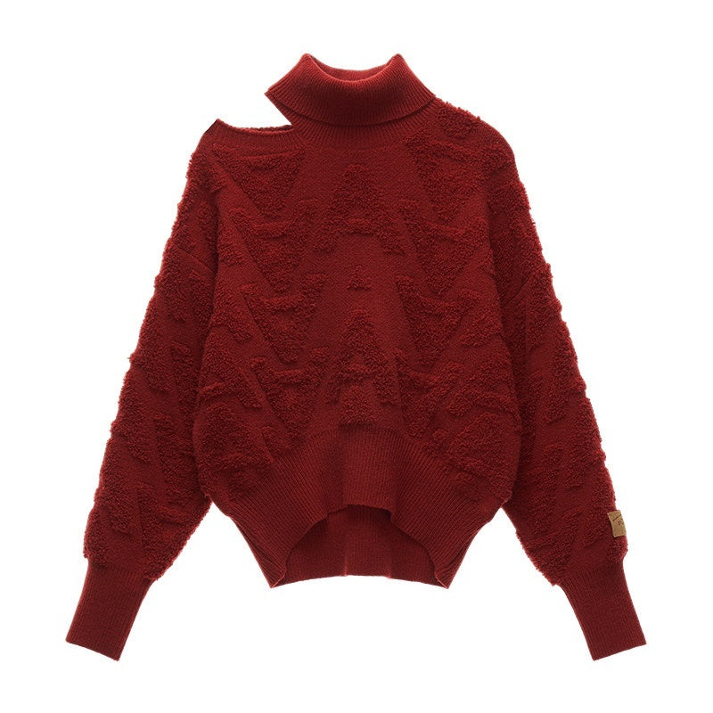 MAMC_Acrylic_Blend_Off_Shoulder_Sweet_Loose_Fit_Long_Sleeve_Red_Women_Knit_Sweaters_MISSTT