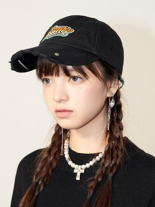 MAMC Adjustable Cotton Street Raw Edge Rounded Top Unisex Duckbill Caps