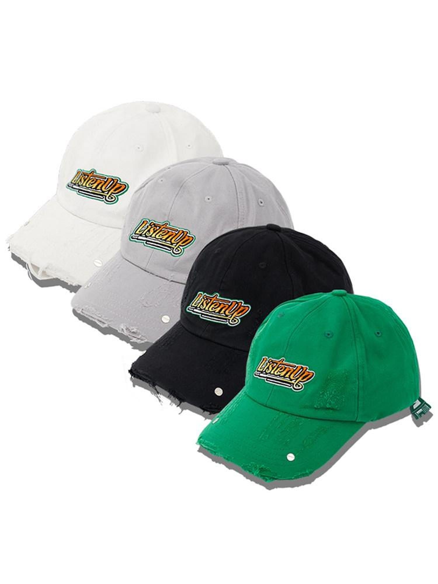 MAMC Adjustable Cotton Street Raw Edge Rounded Top Unisex Duckbill Caps