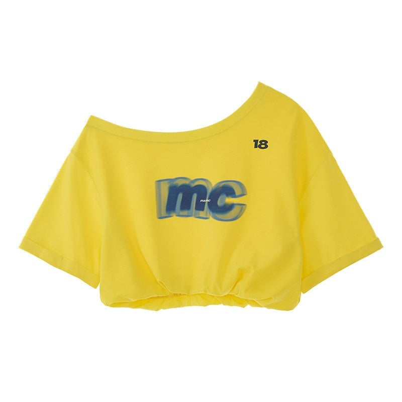 MAMC_Asymmetric_Neckline_Text_Print_Loose_Cotton_Women_Off_Shoulder_Crop_Tops_MISSTT