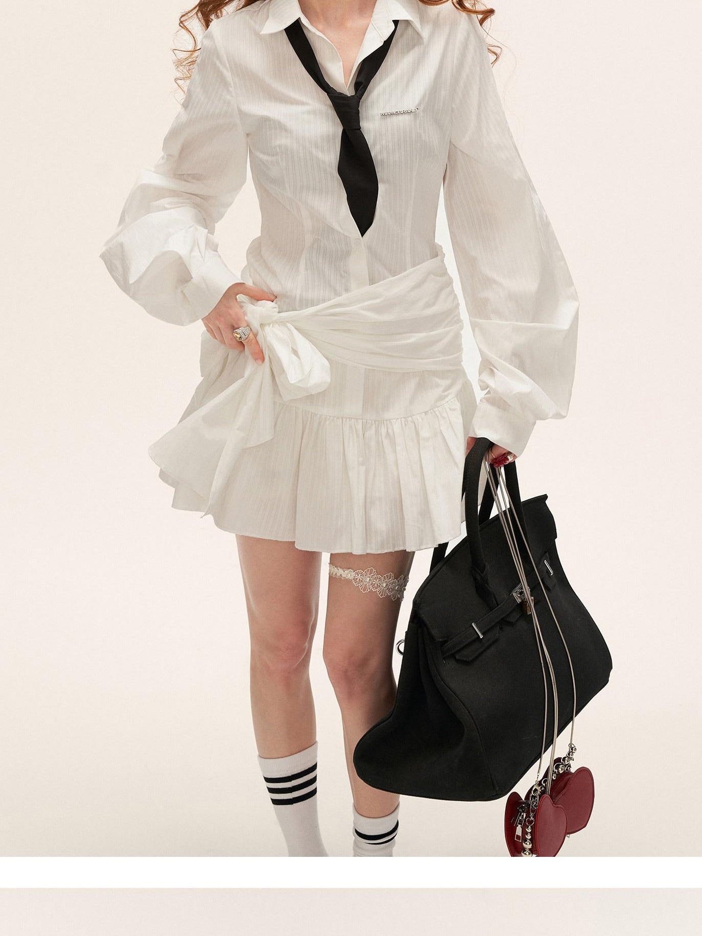 MAMC Breathable Cotton Blend Button Shirt Dress Casual Long Sleeve White Mini Dresses