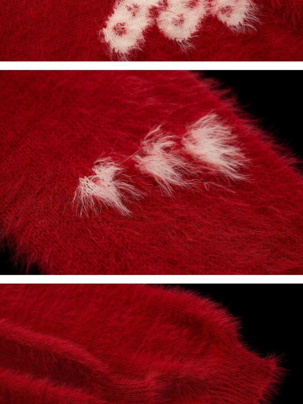 MAMC Christmas Loose Doll Collar Heart Animal Pullover Dating Women Red Sweaters