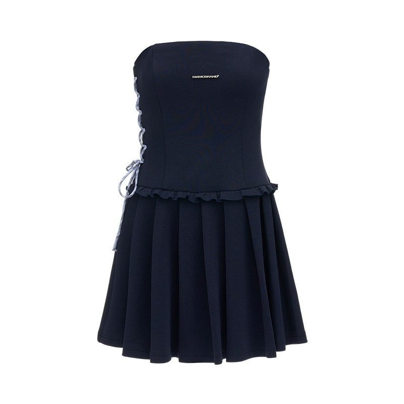 MAMC_Cinched_Waist_Princess_Two_Piece_Shirt_Collar_Mini_Tulle_Skirt_Top_&_Skirt_Sets_MISSTT