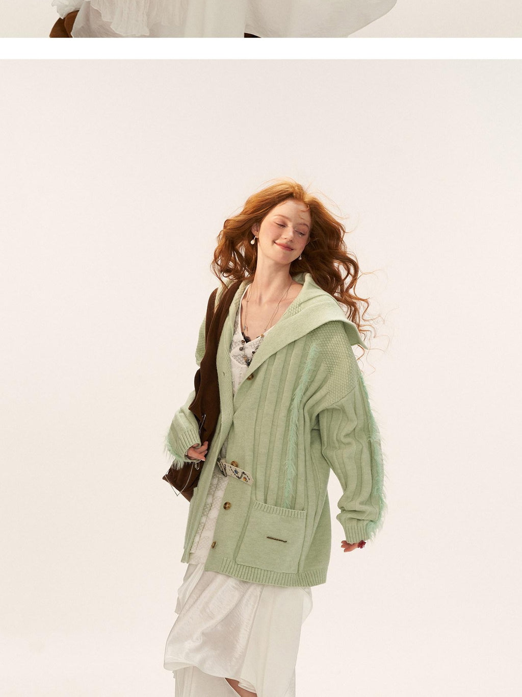 MAMC Cozy Pocketed Knit Relaxed Collared Midlength Women Acrylic Blend Cardigans