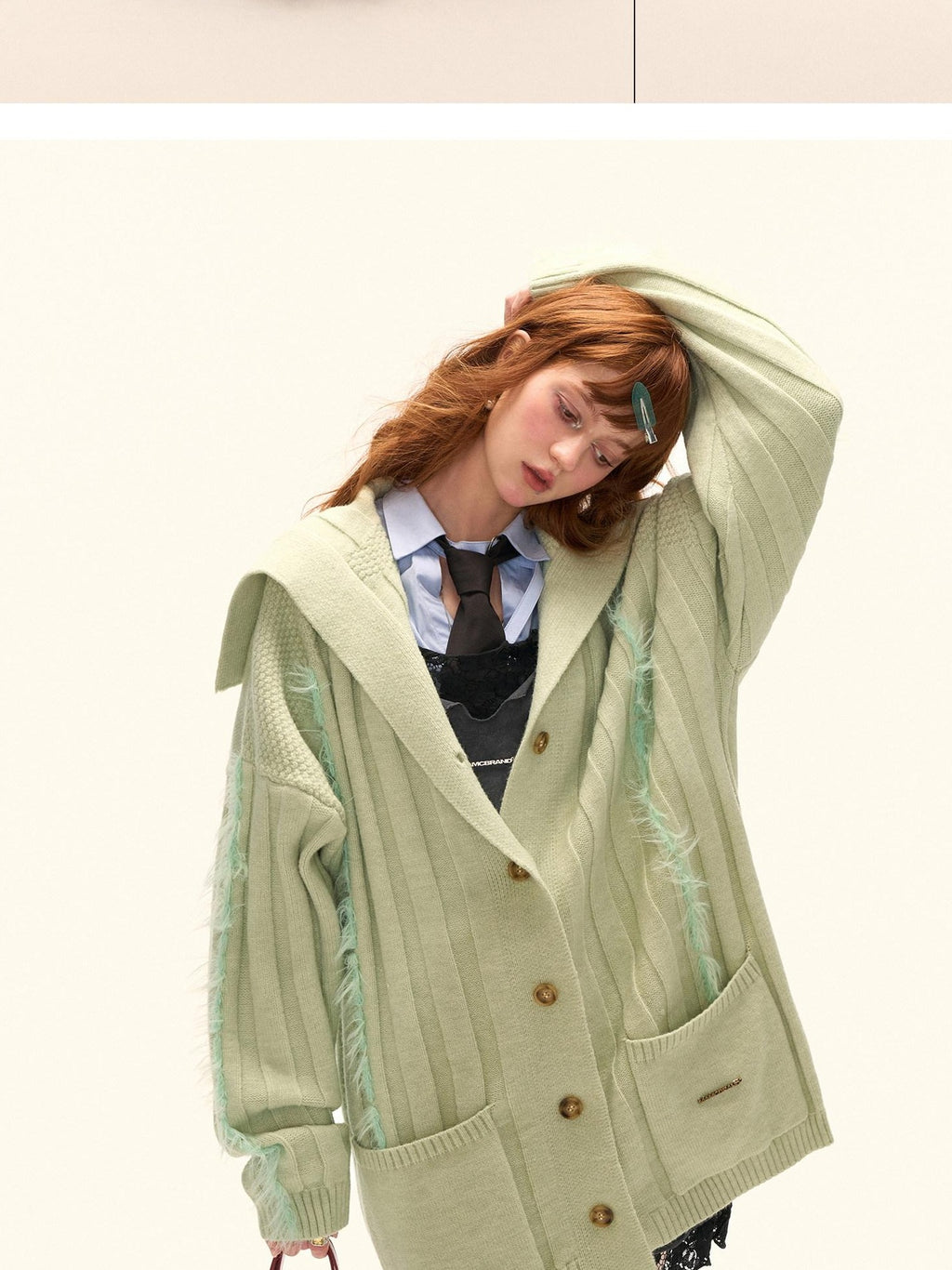 MAMC Cozy Pocketed Knit Relaxed Collared Midlength Women Acrylic Blend Cardigans