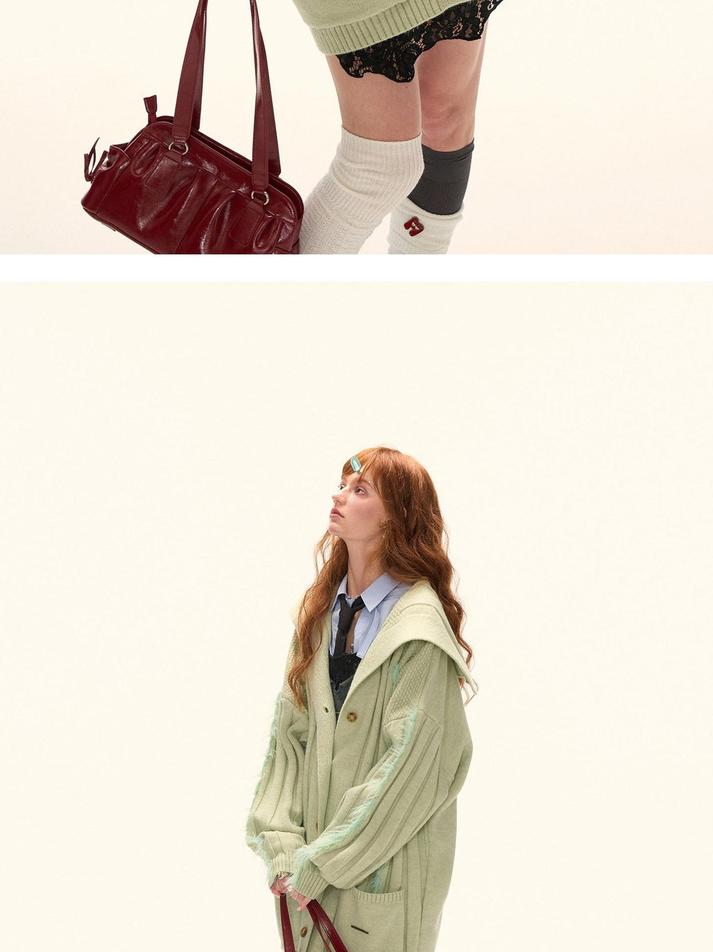 MAMC Cozy Pocketed Knit Relaxed Collared Midlength Women Acrylic Blend Cardigans