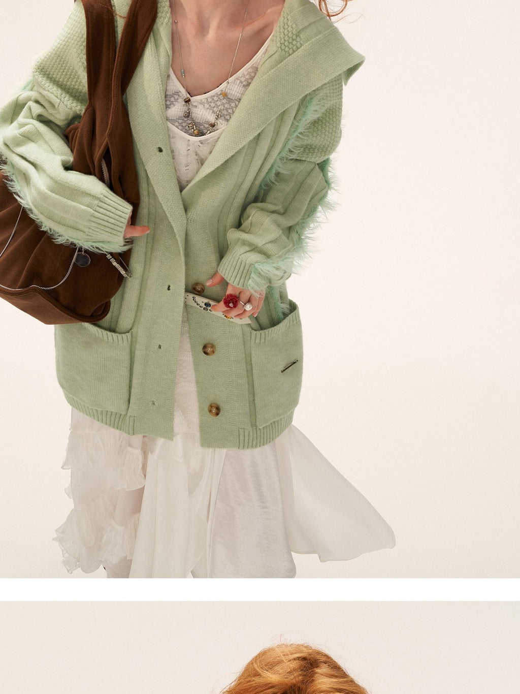 MAMC Cozy Pocketed Knit Relaxed Collared Midlength Women Acrylic Blend Cardigans