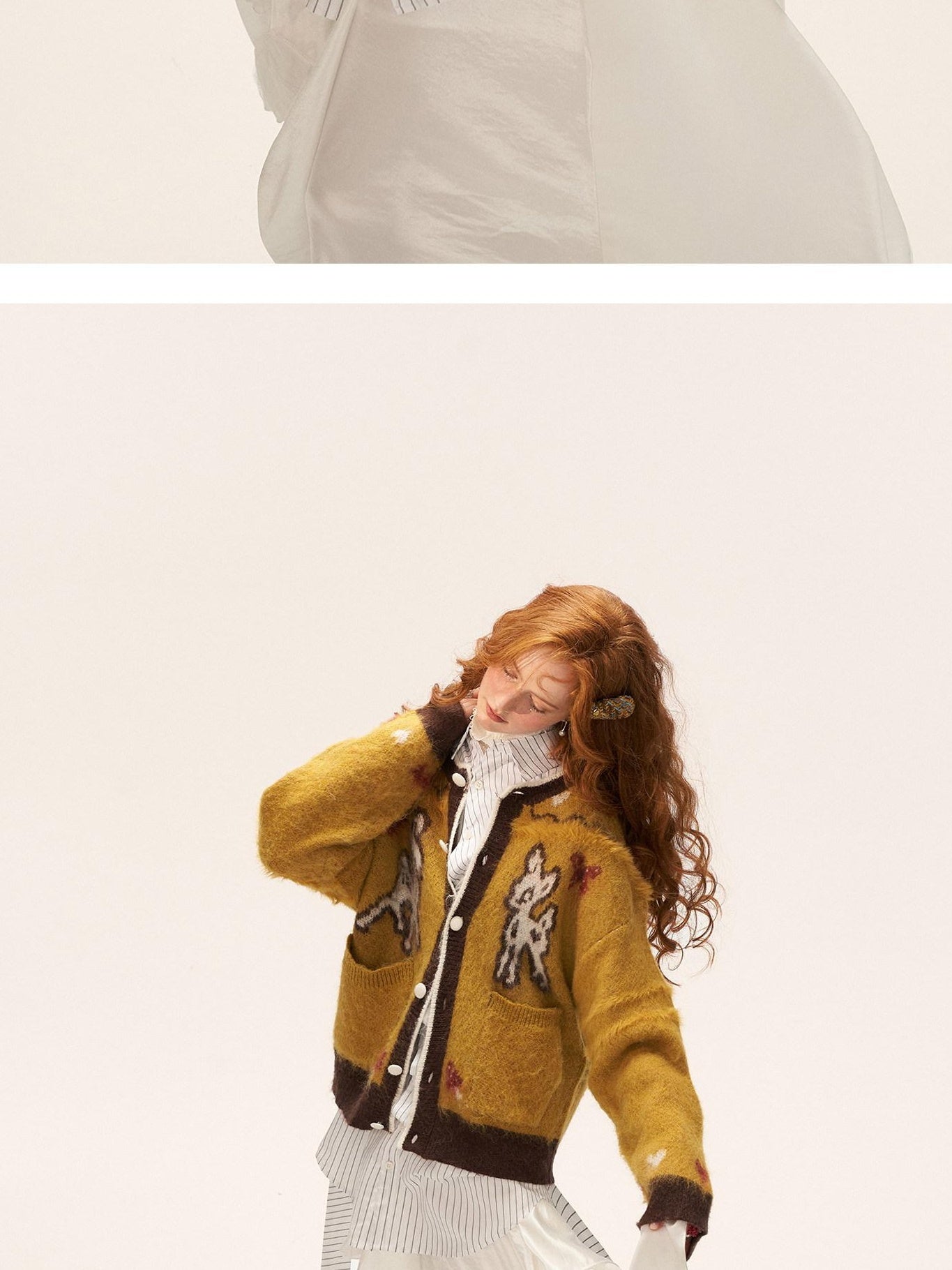 MAMC Cute Butterfly Loose Button Knit Casual Women Round Neck Long Sleeve Cardigans