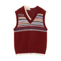 MAMC_Cute_College_Loose_V-neck_Pullover_Striped_Pink_Red_Acrylic_Blend_Vests_MISSTT