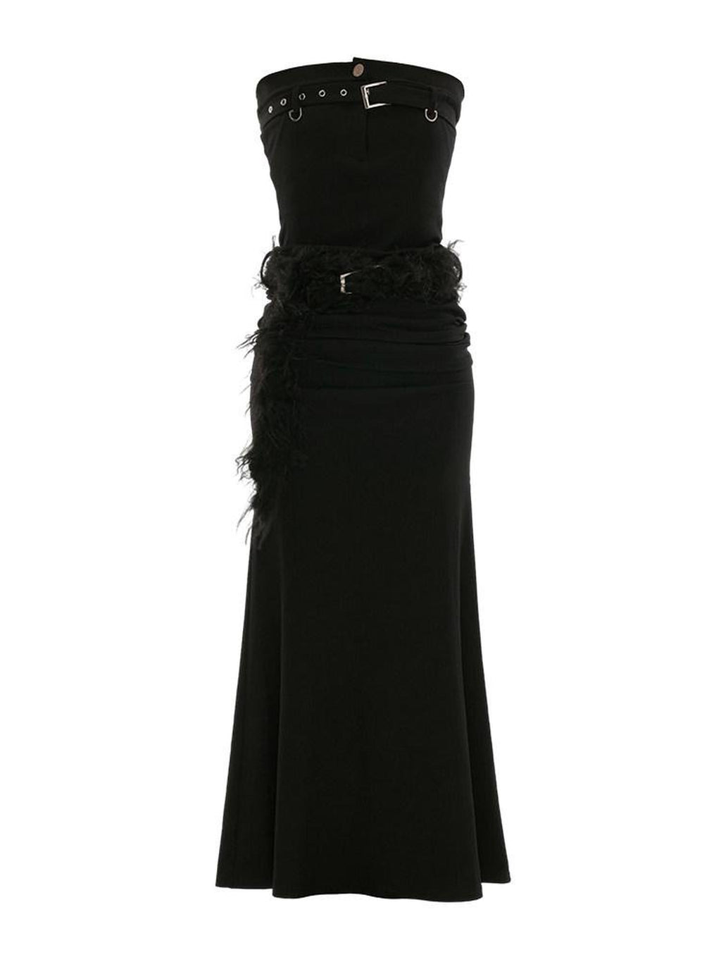 MAMC Elegant Off Shoulder Slim Waist Sleeveless Black Bodycon Maxi Dresses
