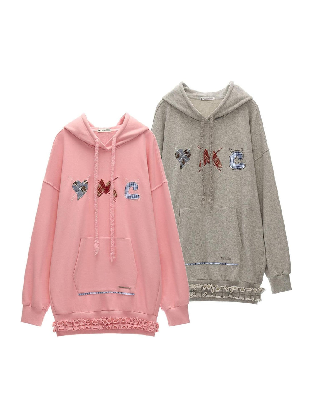 MAMC Embroidered Cotton Hoodie Sweatshirt Loose Fit Casual Women Mini Dresses