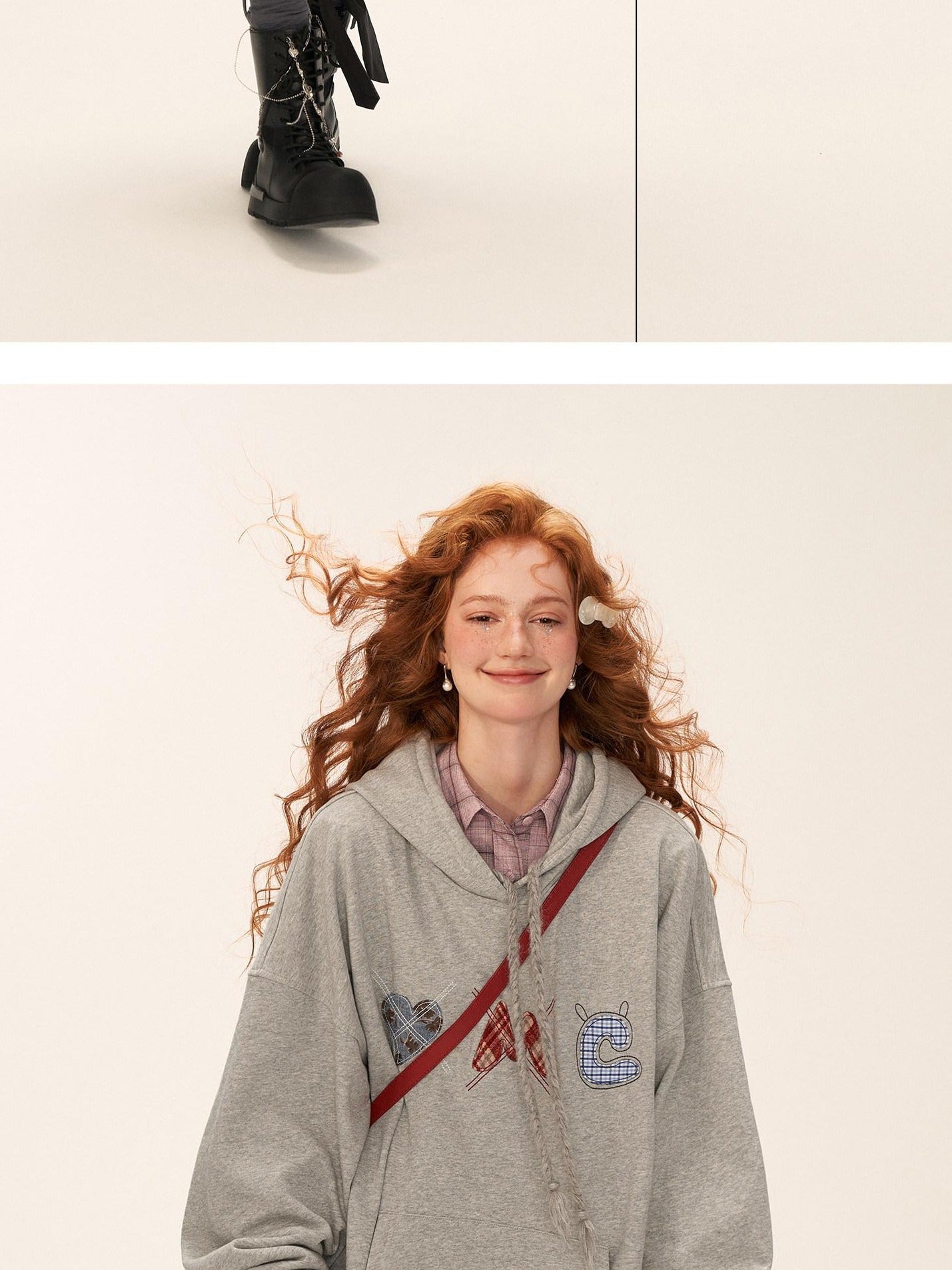 MAMC Embroidered Cotton Hoodie Sweatshirt Loose Fit Casual Women Mini Dresses
