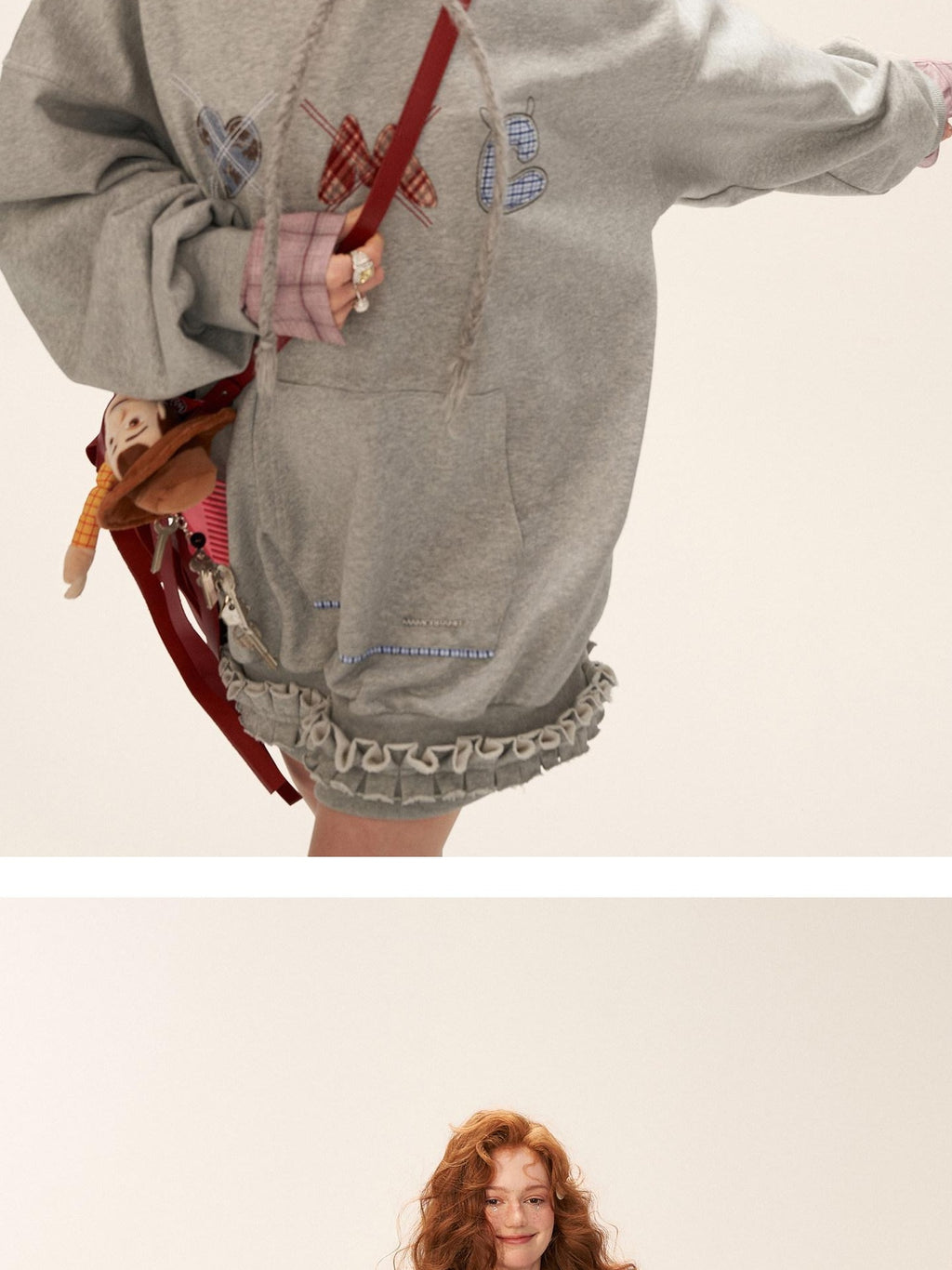 MAMC Embroidered Cotton Hoodie Sweatshirt Loose Fit Casual Women Mini Dresses