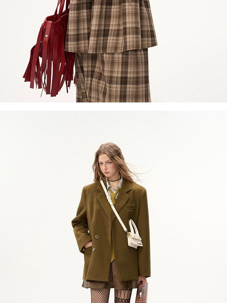 MAMC Ethereal Asymmetric Cinched Waist Strappy Plaid Dress Young Women Maxi Dresses