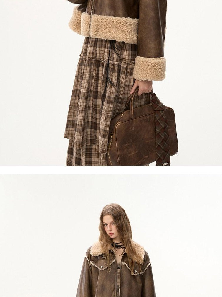 MAMC Ethereal Asymmetric Cinched Waist Strappy Plaid Dress Young Women Maxi Dresses