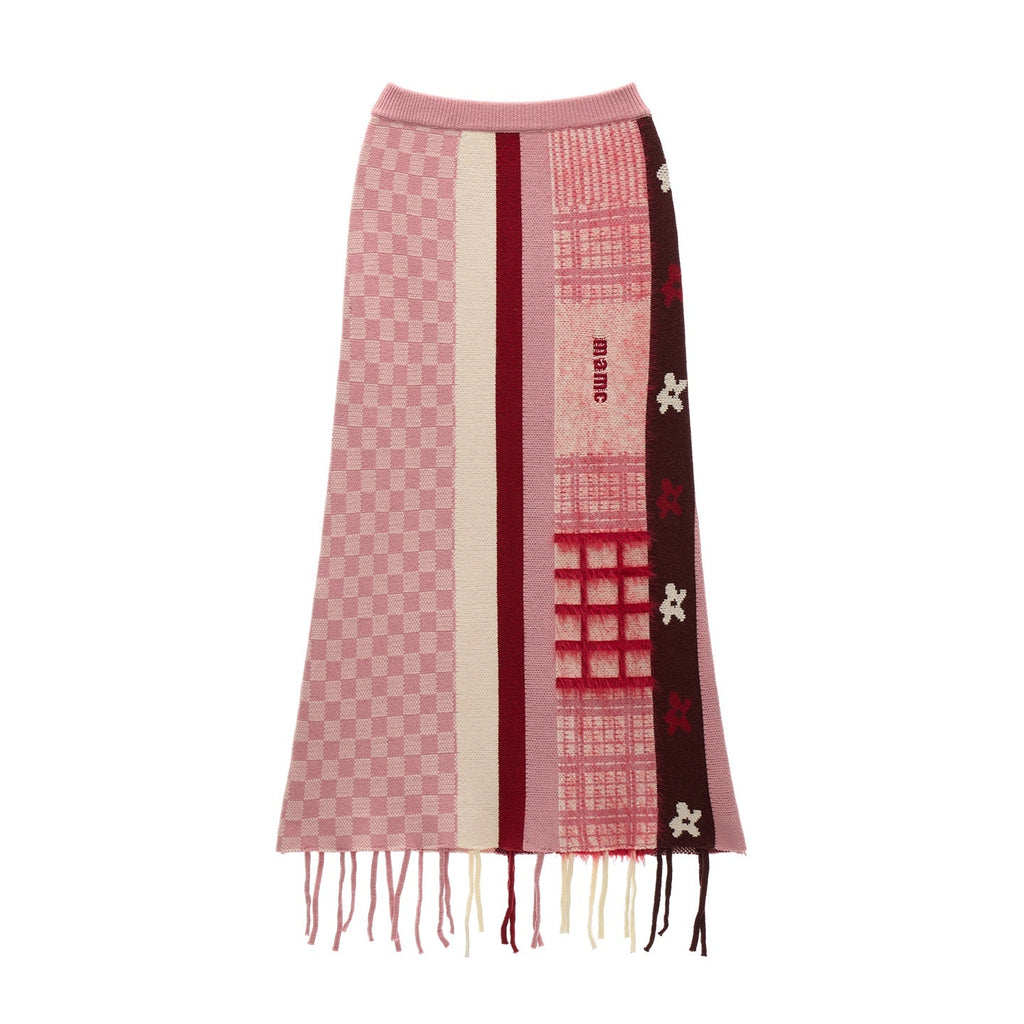 MAMC_Fringe_Patchwork_Sweet_Princess_Mid_Waist_Slim_Pink_Acrylic_Date_Maxi_Skirts_MISSTT
