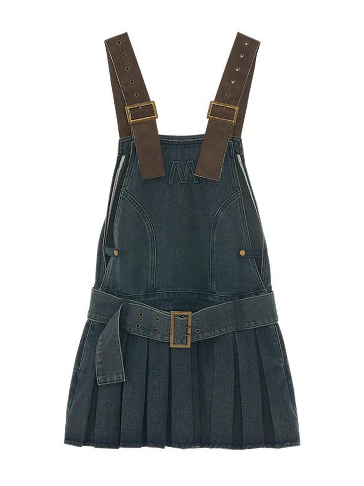 MAMC High Waist Button Cami Vintage Striped Cotton Short Skirt Top & Skirt Sets