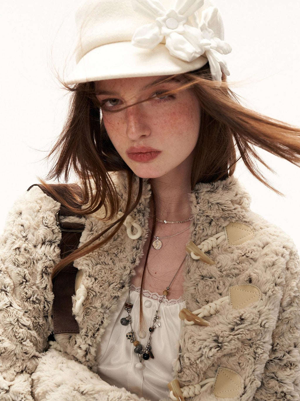 MAMC Light Luxury Loose Fit 3D Embellished Mock Neck Womens Botanical Cropped Jackets