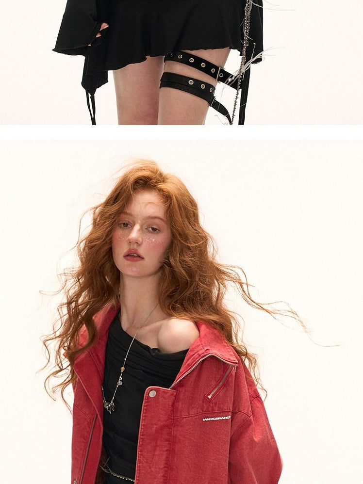 MAMC Modal Fabric Asymmetric Hem Figure Flattering Slim Fit Women Mini Skirts