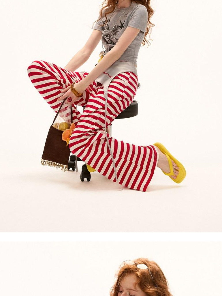 MAMC Moisture Wicking Cute Slim Fit Cartoon Print Short Sleeve Basic Crop Tops