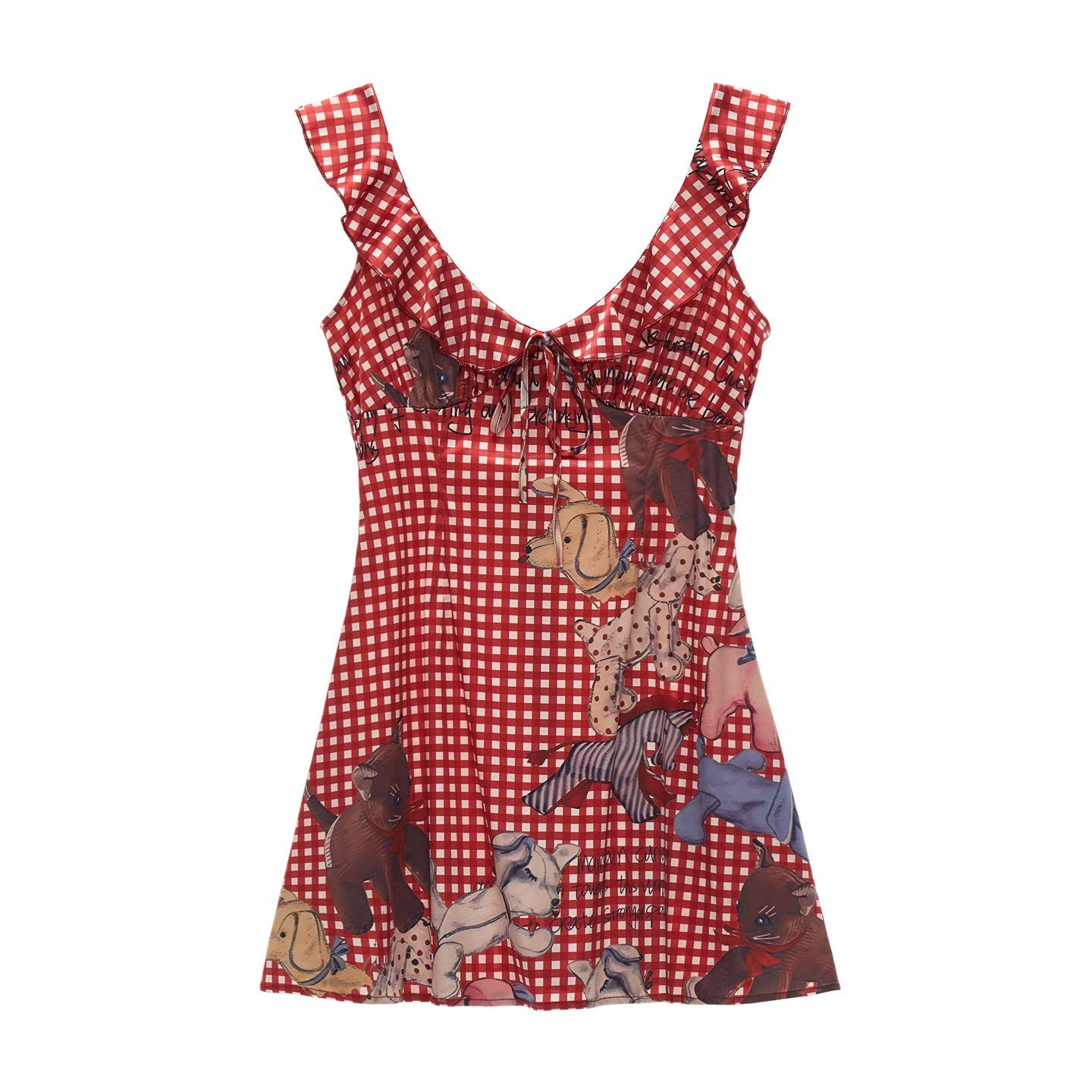 MAMC_Natural_Waist_Aline_Colorblock_Plaid_U_Neck_Sleeveless_Red_Mini_Dresses_MISSTT